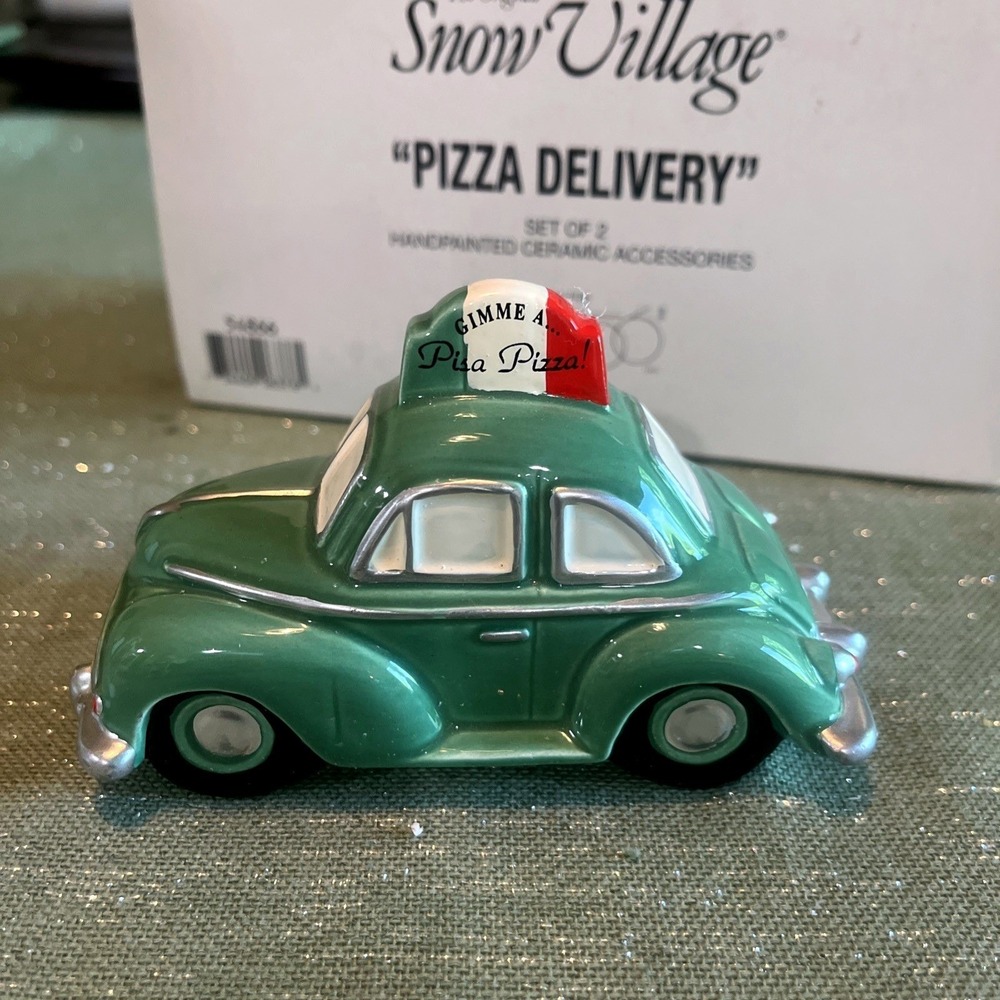 Dept 56 The Original Snow Village "Pizza Delivery" #54866-Excellent! - Picture 6 of 12